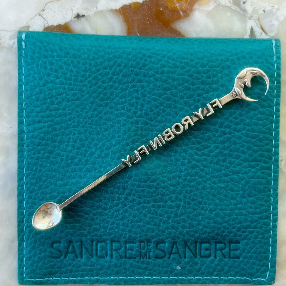 STUDIO 54 MOON ICONIC SPOON/SNUFF TOOL FOR BURNING MAN: SOLID STERLING SILVER